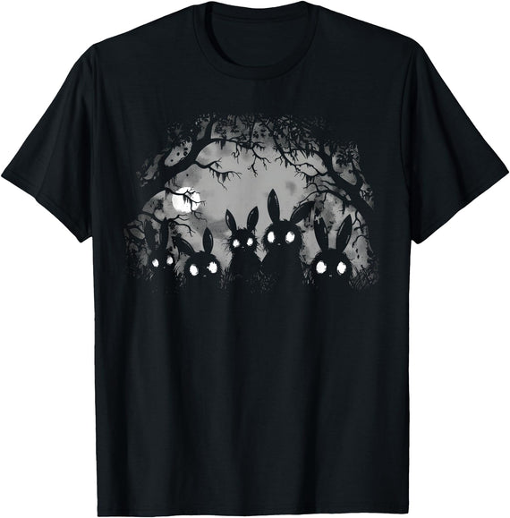 Creepy Cute Bunny Rabbits Alt Goth Grunge Horror Aesthetic T-Shirt in As Pictured