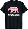 Grandparents Tees By Luna Nonna Bear Floral T-Shirt T-Shirt - Black