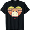 Cute Hamster Design Retro Heart Shape Vintage T-Shirt - Black