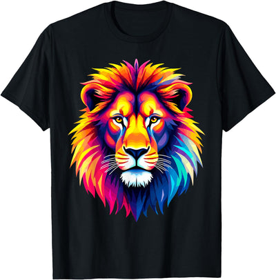 Lion Head Colorful Animal Lion T-Shirt
