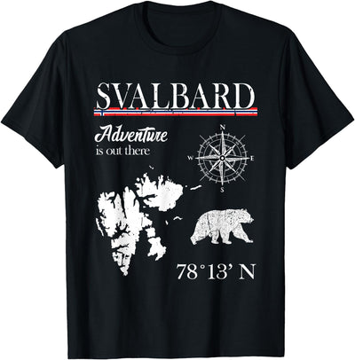 Spitsbergen Norway Scandinavia Travel Nordic Bear Svalbard - Adventure Is Out There - Norway Norwegian Flag T-Shirt