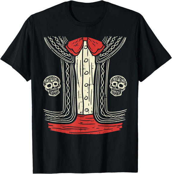 Lazy DIY Cosplay Tees Easy Halloween Costumes Mexican Mariachi Halloween Costume Mexico Suit Fiesta Boys T-Shirt - Black