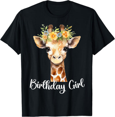 Giraffe Birthday Girl Outfit for Wife Zoo Birthday Party T-Shirt