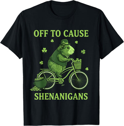 Off to Cause Shenanigans Guinea Pig St Patricks Day T-Shirt