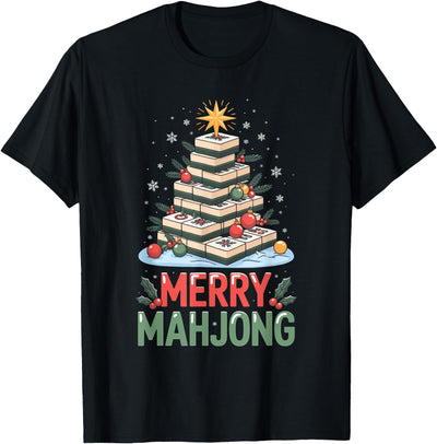 Mahjong Costumes Merry Mahjong Christmas Tree T-Shirt
