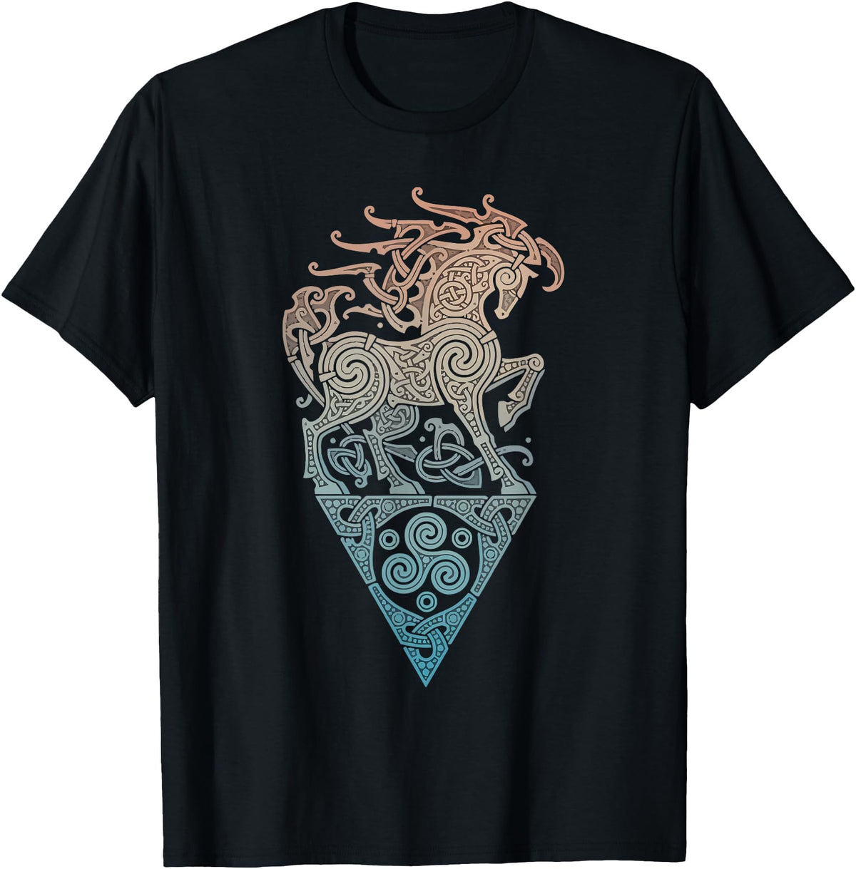 Norse Viking Mythology Great Love Horses VIKING CELTIC odins horse T-Shirt - Black