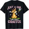 Funny Giraffe Gifts & Designs Just A Girl Who Loves Giraffes Cute Baby Giraffe T-Shirt - Black