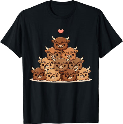 Cute Anime Kawaii Highland Cow T-Shirt