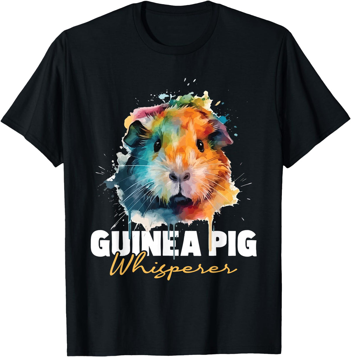 Funny Guinea Pig Shirts Guinea Pig Whisperer - Pet Owner Rodent Lover T-Shirt - Black