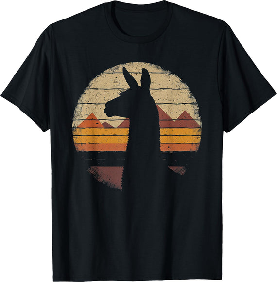 Llama Alpaca - Retro 70s 80s - Birthday Llama Alpaca - Retro 70s 80s Graphic Vintage Men Women T-Shirt - Black