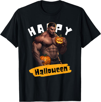 Daddy & Hairy Bear Pride Flag, Gay Happy Halloween Hunk T-Shirt