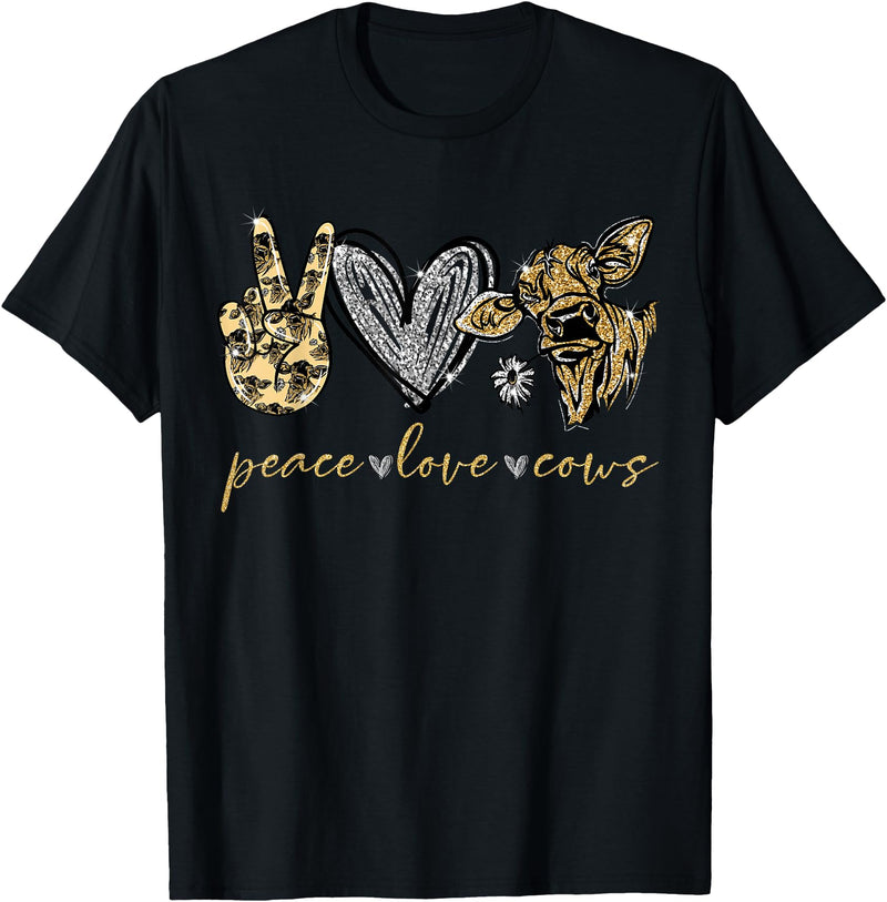 Funny Peace Love Cow - Cow Lover GiftT-Shirt Funny Peace Love Cow - Cow Lover Gift T-Shirt - Black