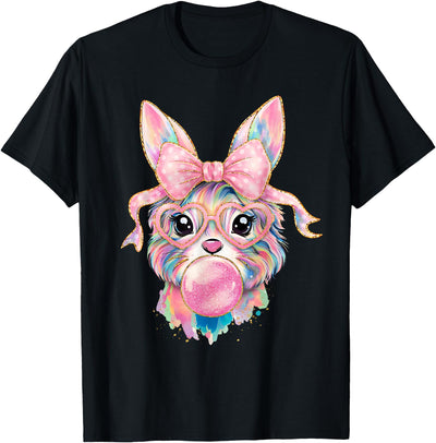 Rainbow Bunny Blowing Bubblegum T-Shirt