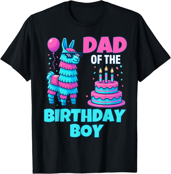 gaming gamer Birthday Llama Pinata Family Apparel dad of Birthday Boy Llama Pinata Party Family mathing Men T-Shirt - Black