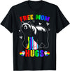Amb Proud Mom Mommy Mama LGBTQ Mothers Day Women Free Mom Hugs Mama Bear LGBTQ Pride Rainbow Flag Mothers Day T-Shirt - Black