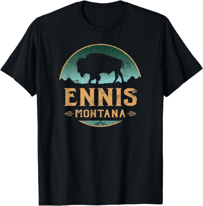 Cow Montana Wild West Ennis Montana Mt Buffalo Bison T-Shirt