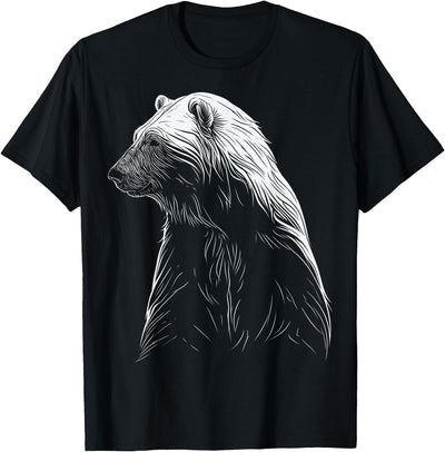 Polar Bear Art Funny Animal Motif T-Shirt