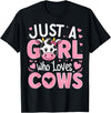 Funny Cow Farm Animal Lover Cow Cute Just a Girl Who Loves Cows T-Shirt - Black