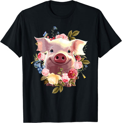 Cute Pig Lover Art For Women Girls Unique Piggy Pig Related T-Shirt