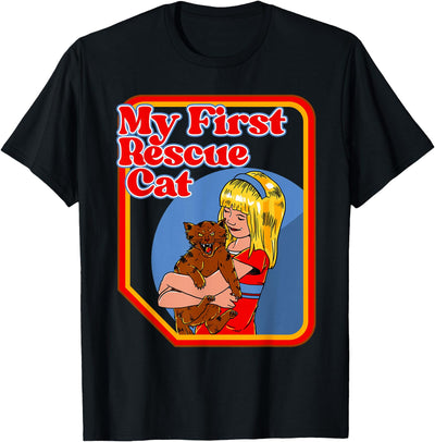 The Summoning Shirt Co. My First Rescue Cat Funny Dark Humor Shirts - Hilarious T-Shirt