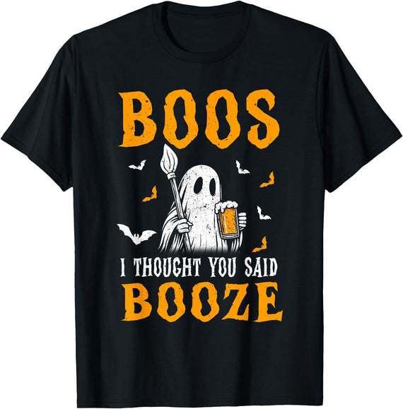 Beer Ghost Tees For The Spooky Season Drinking Halloween Booze Ghost Beer T-Shirt - As Pictured