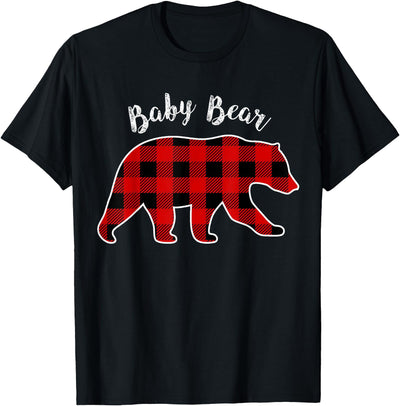 Red Plaid Matching Family Bear Buffalo Baby Bear Matching T-Shirt