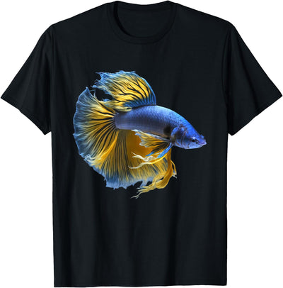 Yellow & blue Siamese fighting Betta fish Aquarium Owner T-Shirt
