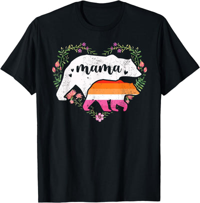 LGBTQ Mama Bear Lesbian Pride Equal Rights Rainbow T-Shirt