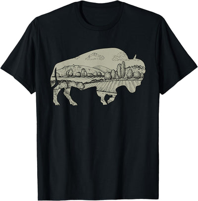 Cow Bison Buffalo Landscape Buffalo Bison T-Shirt