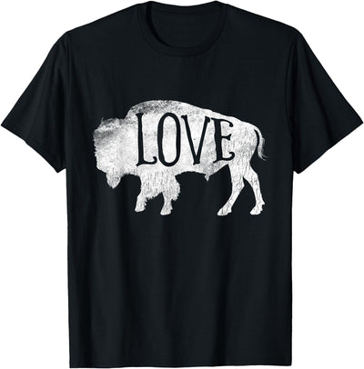 Cow American Vintage Buffalo Silhouette Love Bison T-Shirt