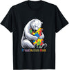 Autism Mama Mom Bear Support Autism Proud Autism Mom Bear Autism Awareness Month T-Shirt - Black