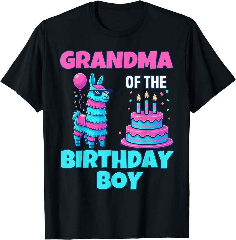 gaming gamer Birthday Llama Pinata Family Apparel grandma Birthday Boy Llama Pinata Party family mathing women T-Shirt - Black