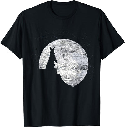 Distressed Rabbit Silhouette Inside a Moon Tee