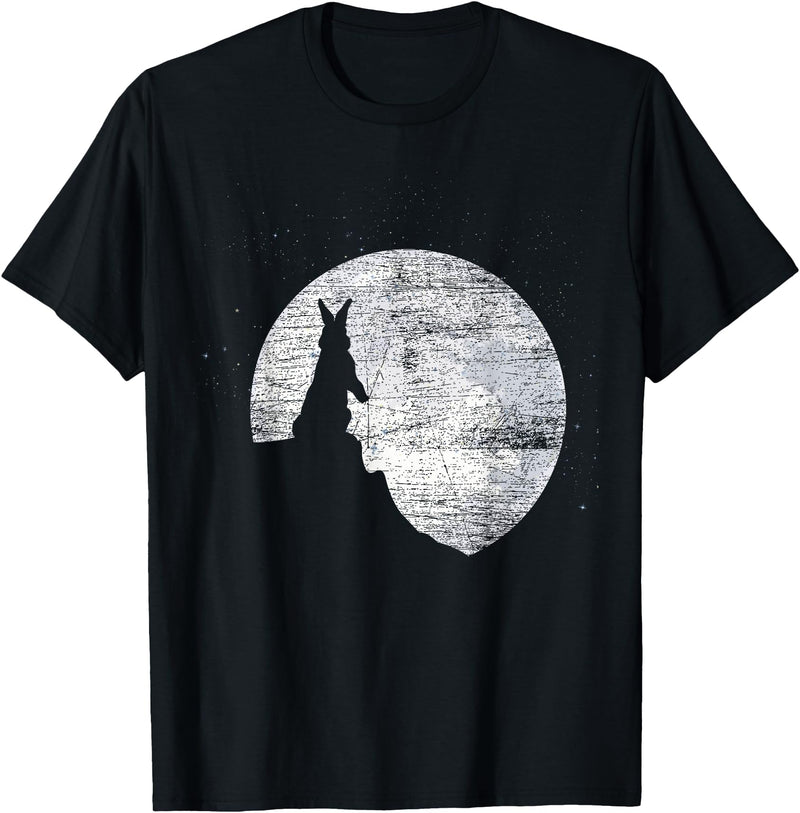 Pet Owner Gift Bunny Moon Rabbit T-Shirt in Black