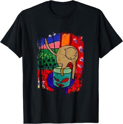 Cat With Red Fish Matisse Inspiration In Cat With Red Fish Matisse Inspiration Art In Style T-Shirt