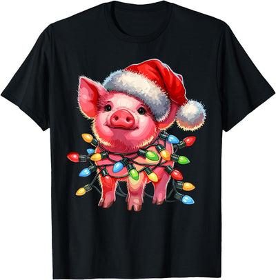 Christmas Light Pig Lover T-Shirt