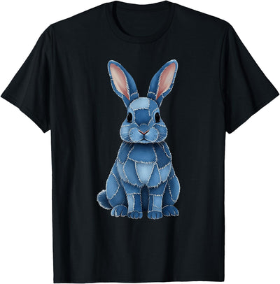Blue Denim Patchwork Rabbit T-Shirt