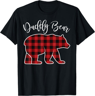 Daddy Dad Bear Pajama Red Buffalo Xmas Family Christmas T-Shirt