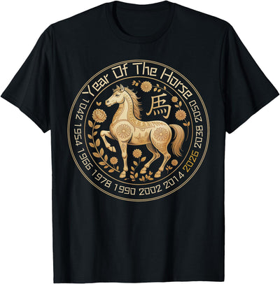 Funny Chinese Culture Fans Year Of Red Fire Horse 2026 Year of The Horse Lunar New Year Chinese Zodiac Horse T-Shirt