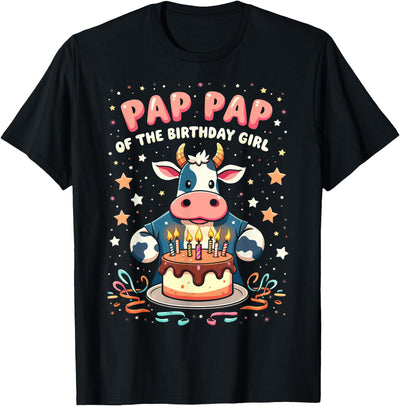 Cute Farm Birthday Pap Cow Pap of the Birthday Girl Cow T-Shirt