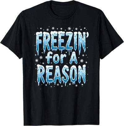 Polar Bear Freezing Plunge Ice Swimming Tees Humor Winter Swimming Freezin For A Reason T-Shirt