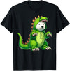 Scary Polar Bear Dinosaur Halloween Lazy Costume Polar Bear Wearing Dinosaur Costume Halloween Cosplay T-Rex T-Shirt - Black