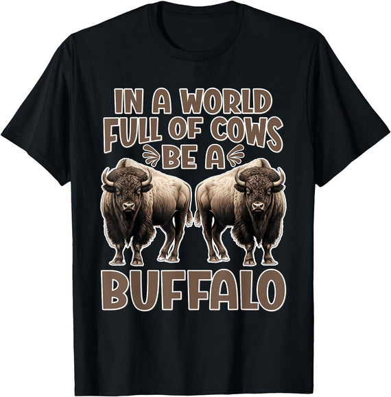 Kids Bison Buffalo T-Shirt Funny Buffalo Lover | Be A Buffalo T-Shirt - Black