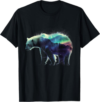 Polar Bear Northern Light Winter Arctic Nature Lover T-Shirt