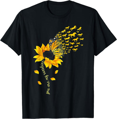 Funny Horses Sunflower Lover You are My Sunshine Horse Sunflower Funny Horses Lover T-Shirt