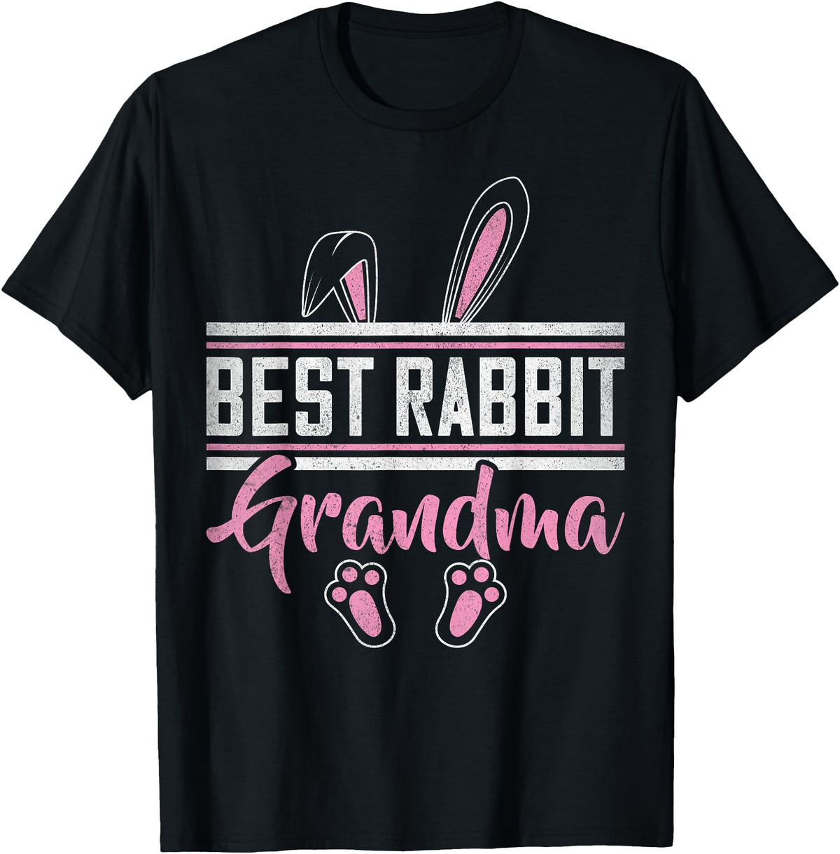 Best Rabbit Grandma Ever Bunny Grandma T-Shirt in Black