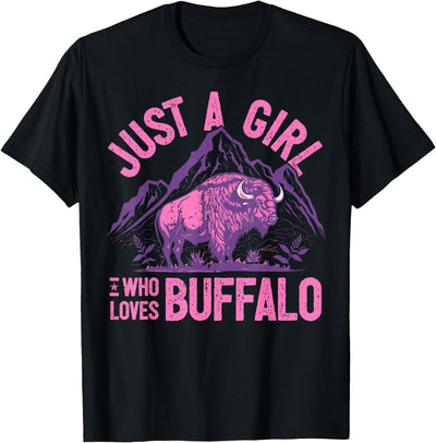 Wildlife I Bison Natural Reserve Girl Who Loves Buffalo I Lover T-Shirt