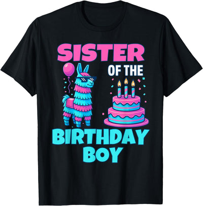 gaming gamer Birthday Llama Pinata Family Apparel Sister Birthday Boy Llama Pinata Party family mathing women T-Shirt