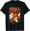 Bear Father Barbecue Humor Funny Dad Grill and Bear It Barbecue BBQ Joke T-Shirt - Black