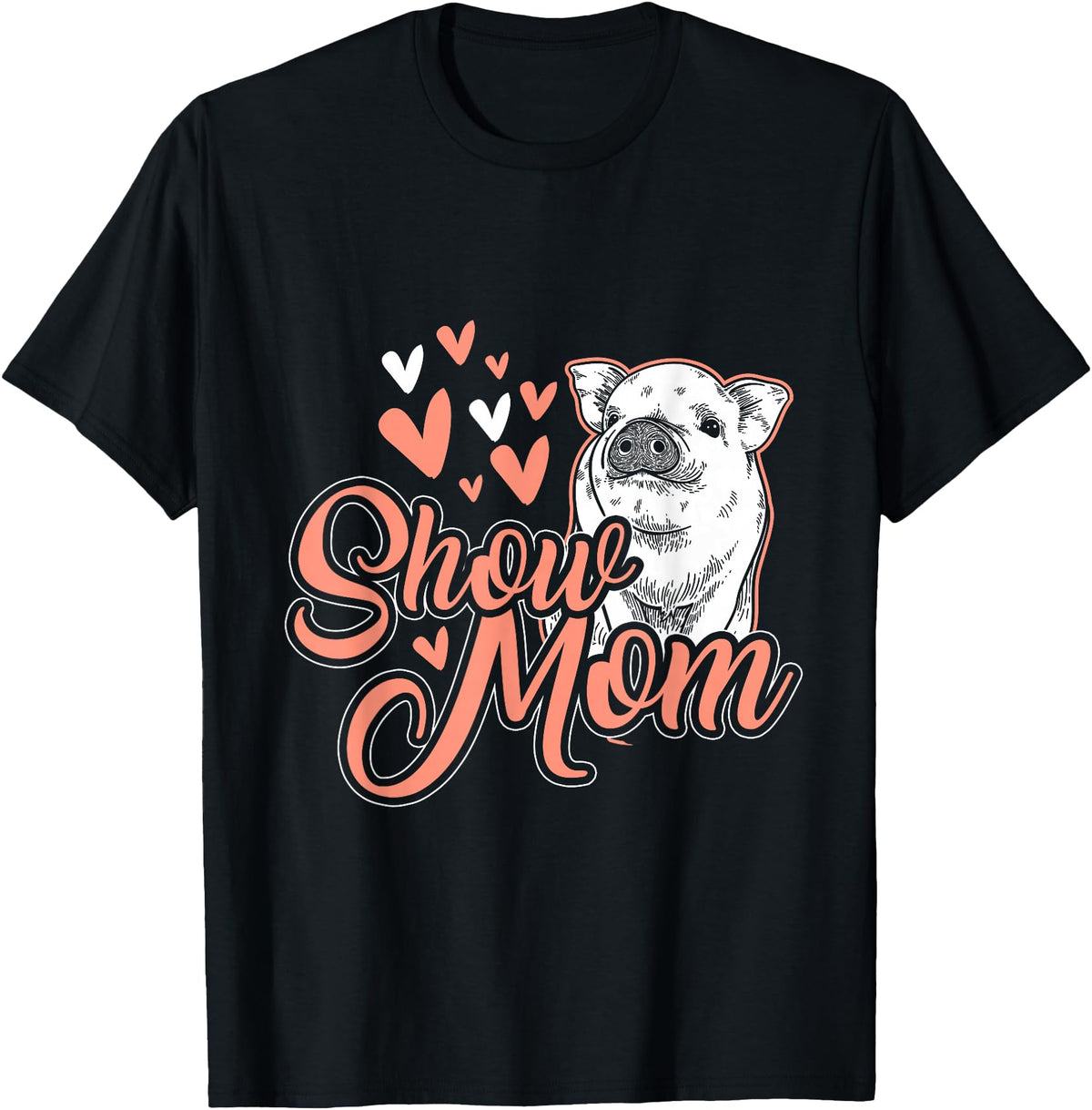 Animal Tees & Gift Idea Show Mother Pigs T-Shirt - Black